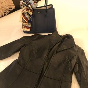 Vintage dark brown leather jacket